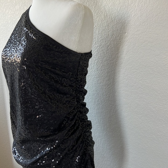 Guess by Marciano One shoulder black sequins mini dress - Picture 4 of 7